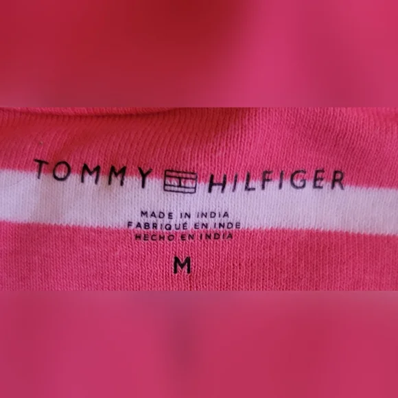 tommy hilfiger y2k pink striped womens top - Picture 3 of 3
